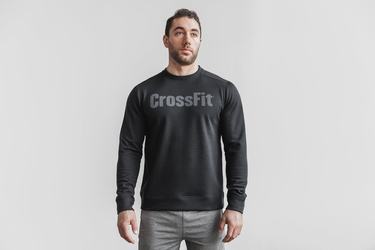 Nobull Crossfit® Crew Men's Sweatshirts Black | Australia (CF2973)